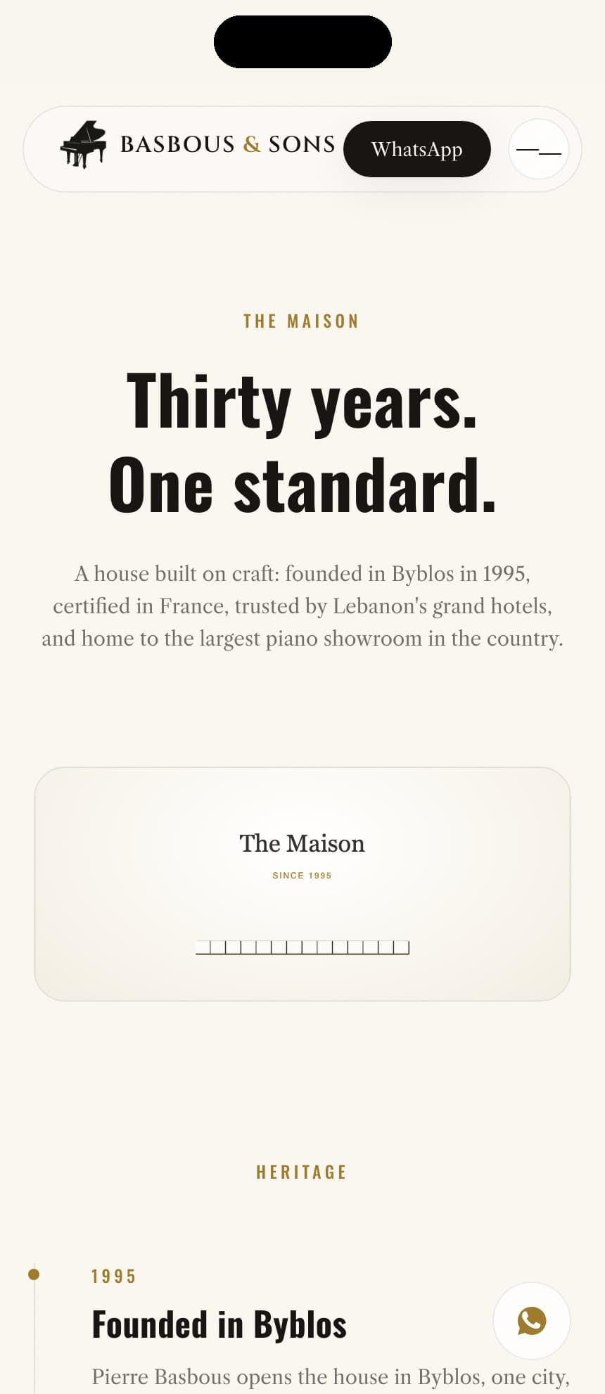 The story page on a phone: thirty years, one standard